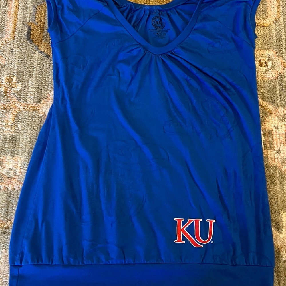 Kansas Jayhawks Women’s‎ Step Ahead Sleeveless Shirt Size XL Color Blue